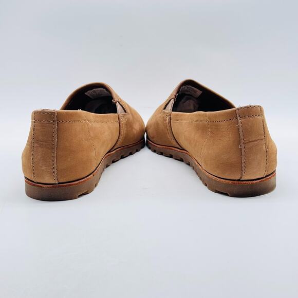 LL Bean Shoes Womens 7.5 Brown Leather Loafers Campo Casual Slip On Flats - Picture 8 of 13